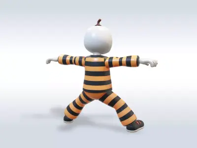 Cheerful Halloween Ghost  Pumpkin Boy  3D model