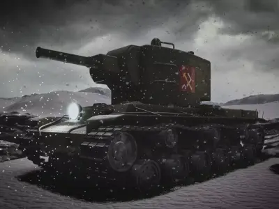 KV-2 tank Low-poly 3D model