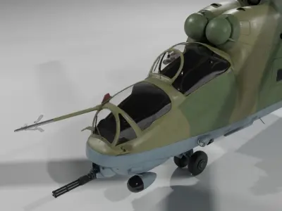 Mil Mi-24V Hind Free 3D model