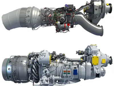 Set of Turboprop Engines 3D model