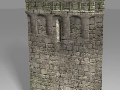 Medieval Wall Low-poly 3D model