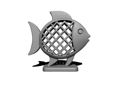 Ornamental fish loofah holder - kitchen decor 3D print model