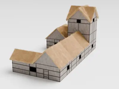 Medieval Inn Low-poly 3D model