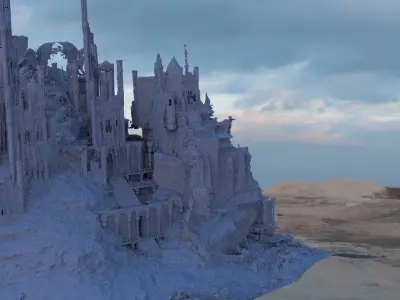 Desert Oasis Temple 3D model