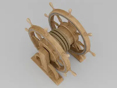 Ships Wheel from a Ship of the line -ship 3D model