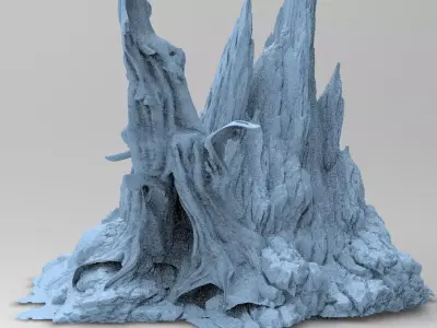 Medieval Hollow Tree 1 Rocks 3D model