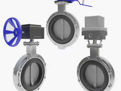 Butterfly Valve Collection 6pcs 3D model