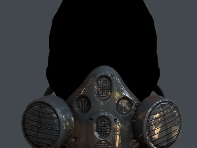 Gas mask helmet 3d model scifi Low-poly Low-poly 3D model