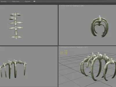 Animal  skeleton - Dinosaur bones Low-poly 3D model