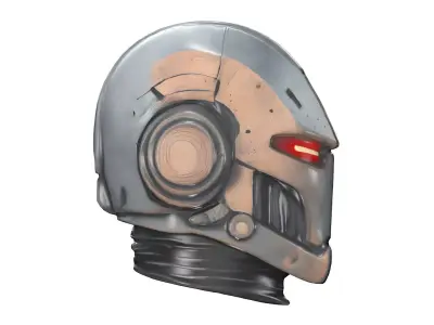 Robot helmet Low-poly 3D model purchase