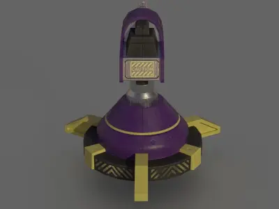 Laser Turret First level Free low-poly 3D model
