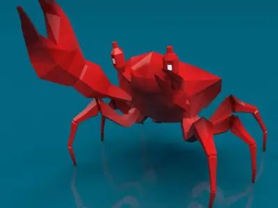 Low-Poly Crab polygonal Low-poly 3D model