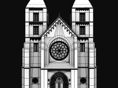 Neo-Romanesque Church 3D model