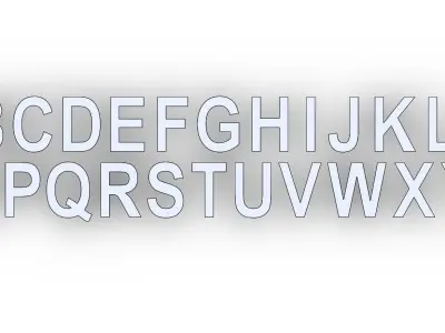 3D Printable English Alphabets -A-Z - Arial Font - 20mm 3D print model