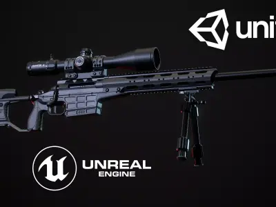 Multi Caliber Sniper Rifle Low-poly 3D model