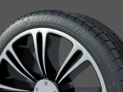 wheel Rim Tire 5 3D model