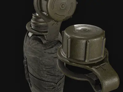Army Water Bottle Low-poly 3D model