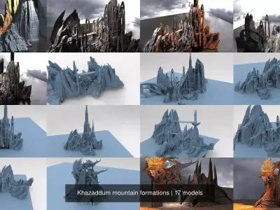 Khazaddum mountain formations 3D Model Collection