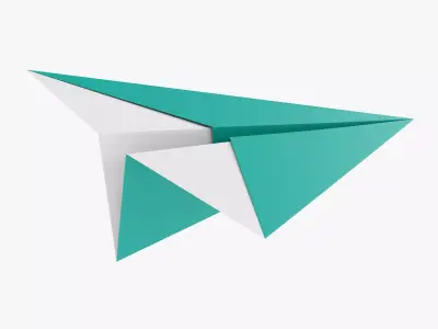 Paper airplane 02 3D model