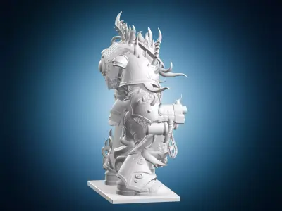 Chaos Corrupted Space Marine Miniature 3D print model