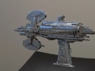 Retro Martian Sci-Fi Pistol 2 3D 3D model