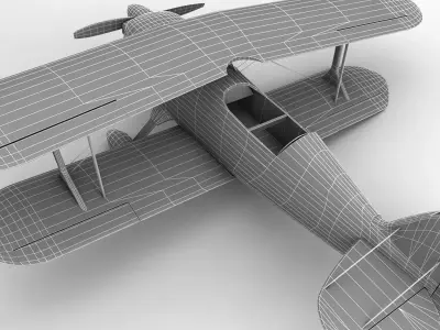 Christen Eagle Biplane Aerobatic Aircraft Low-poly 3D model