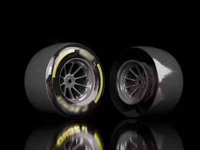 F1 Reifen Formel 1 - Reifen - Rad - Pirel 3D-Modell - Raintire 3D model