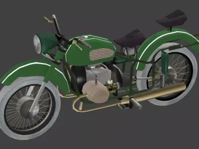 motorcycle-military version Low-poly 3D model