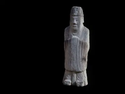 Rolyal Tomb of King Heungduk literator statue 3D model