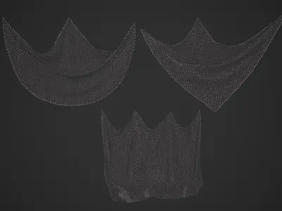 Fishing Net - Intact and Damaged Low-poly 3D model