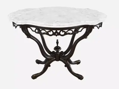 19th Century Anglo-Indian Marble-Top Table 3D model