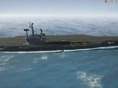 Aircraft Carrier with Fighters Pilot Props Low-poly 3D model