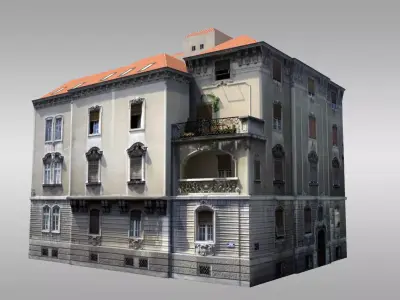 Old Baroque Villa Low-poly 3D model