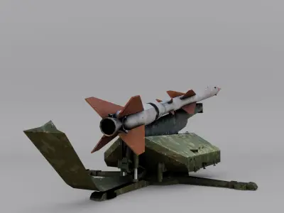 S-75 Dvina Missile  Low-poly 3D model