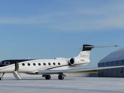 Gulfstream G800 Large Business Jet Rigged 3D model