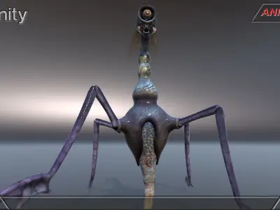 Alien fantasy creature 03 Low-poly 3D model