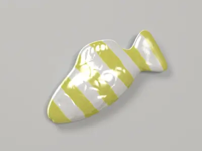Swedish Fish Yellow Stripe 3D 3D model