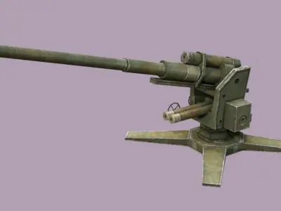 Flak C127D  36 3D models military gun Low-poly 3D model