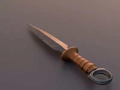 Broken fang fantasy dagger-game ready low-poly RPG weapon Low-poly 3D model