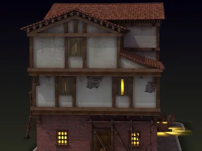 Small Ancient Apartment Low-poly 3D model