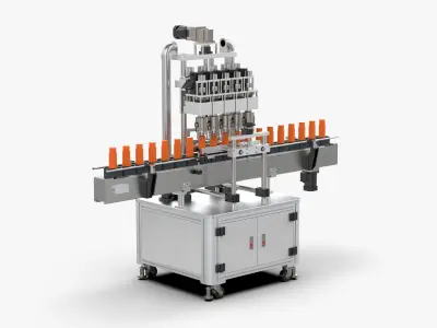 Automatic Plastic Bottle Pressing and Capping Machine 3D model