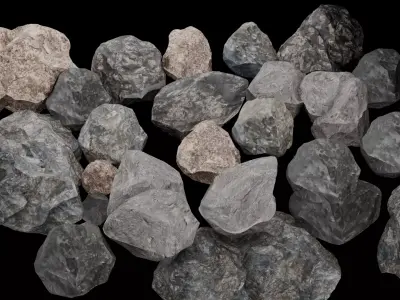 Low Poly Base Gray Rock - Ultra HD 4K Texture  Low-poly 3D model