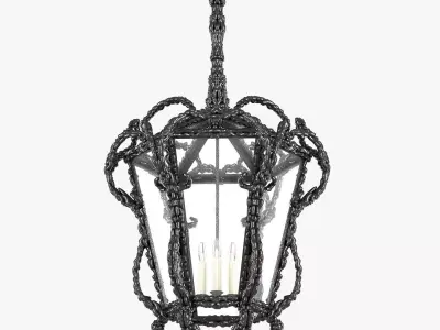 Old metal street pendant lantern 3D model