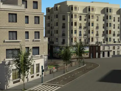 Building Collection 25-28 Low-poly 3D model