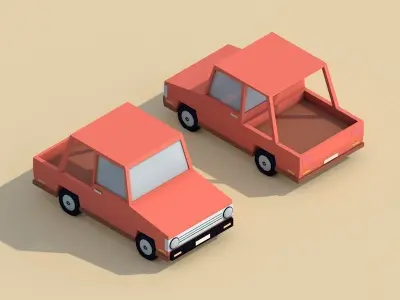 Cartoon Low Poly Toy Car Free low-poly 3D model