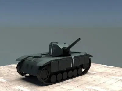TANK T01 model Paris Low-poly 3D model