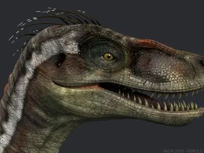 Velociraptor RIGGED 3D model