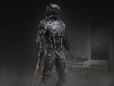 Sci Fi Destroyer Hunter Low-poly 3D model