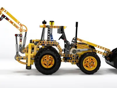 Realistic 3D model lego bulldozer 3D model