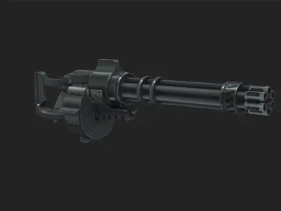 EVA Gatling gun hand-painted low poly Low-poly 3D model